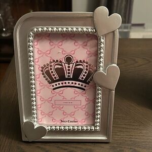 Juicy Couture Heart and Bow Frames Silver hearts  4”x6”